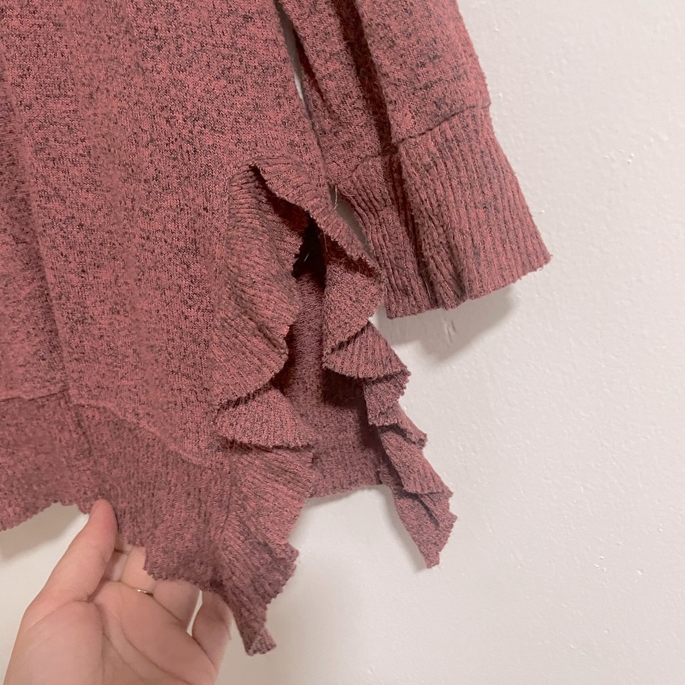 Anthropologie ruffle heather sweater